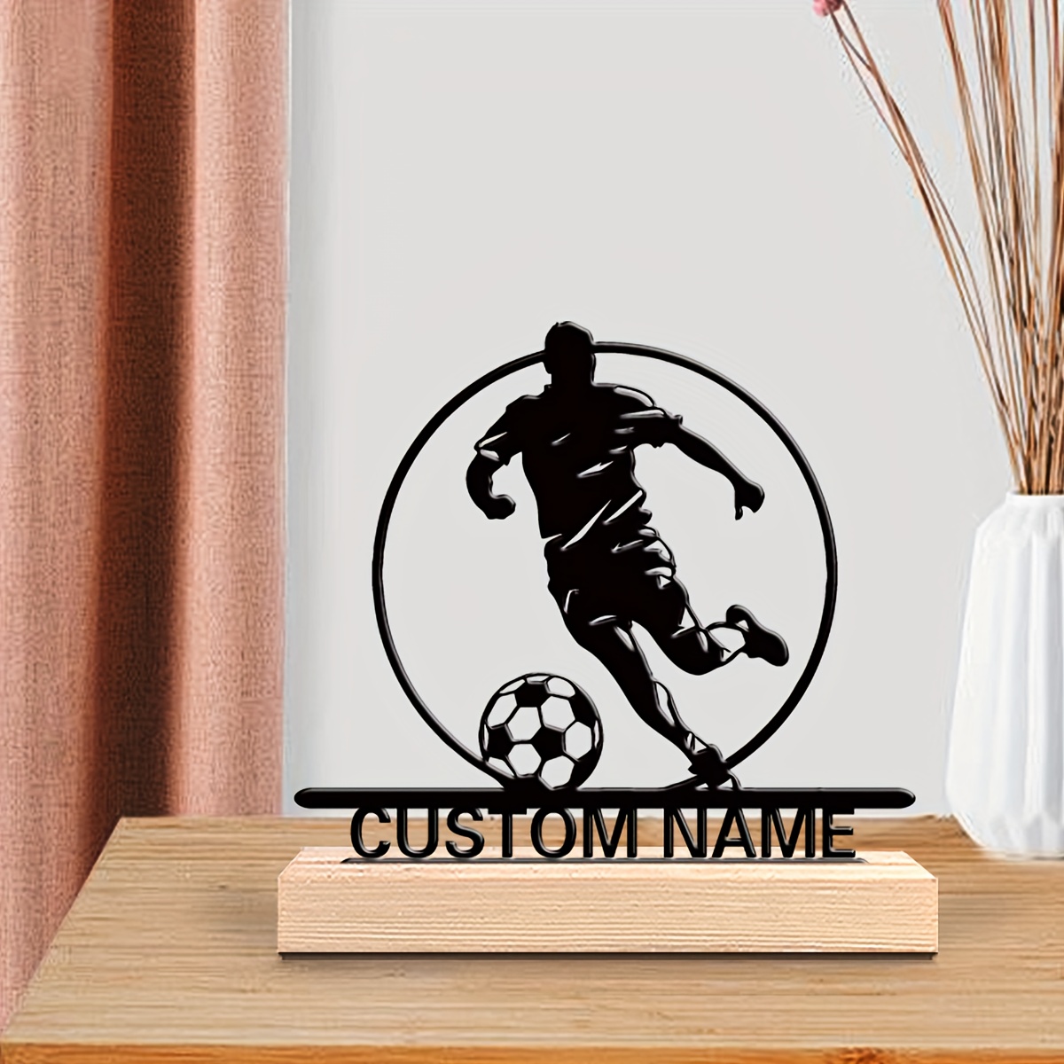 Custom Soccer Player Metal Sta - Home Decor Happy review and price