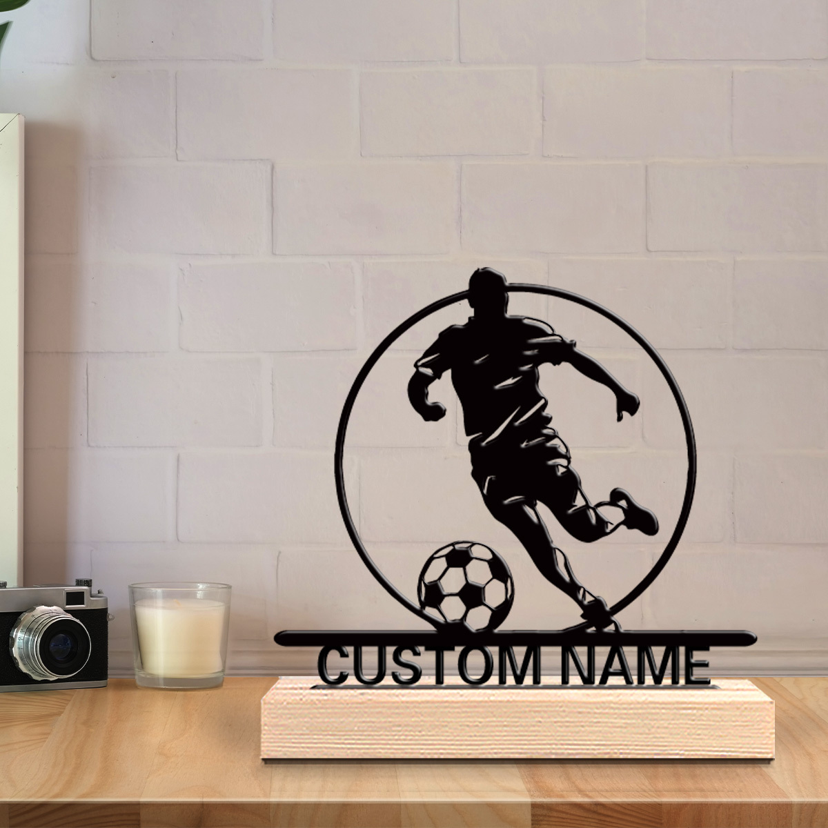Custom Soccer Player Metal Sta - Home Decor Happy review and price
