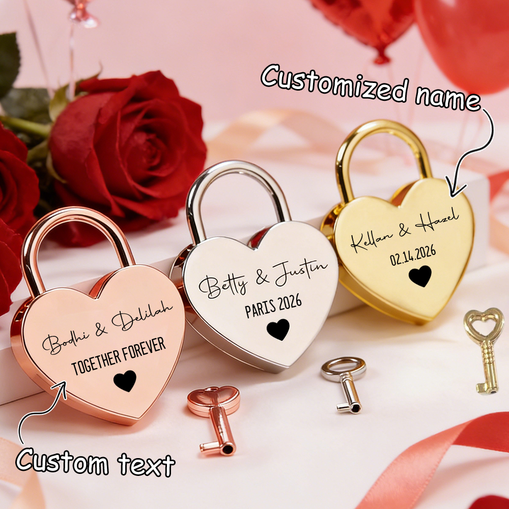 Custom Name Heart-Shaped Padlo - Home Decor Happy review and price