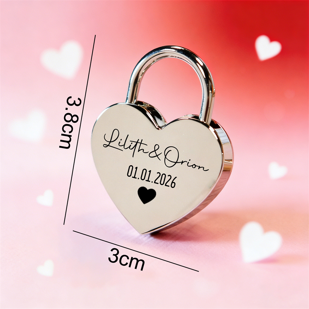 Custom Name Heart-Shaped Padlo - Home Decor Happy review and price