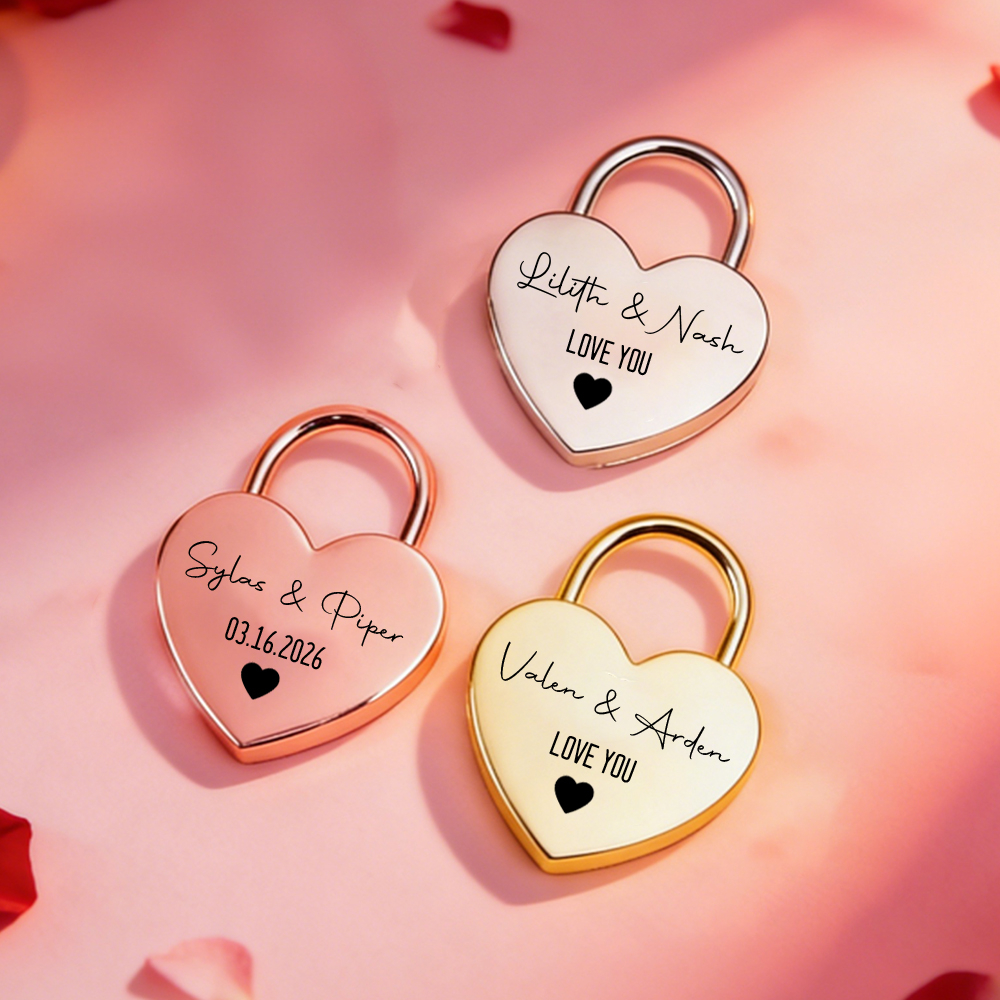 Custom Name Heart-Shaped Padlo - Home Decor Happy review and price