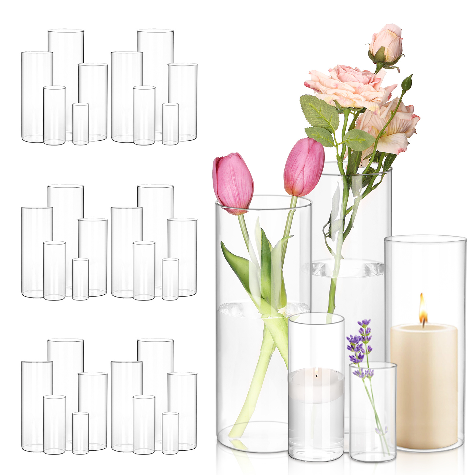 WHONLINE 35pcs Clear Glass Cyl - Floating Shelves review and price