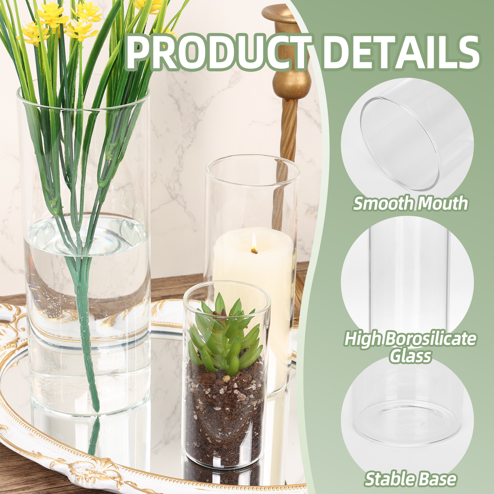 WHONLINE 35pcs Clear Glass Cyl - Floating Shelves review and price