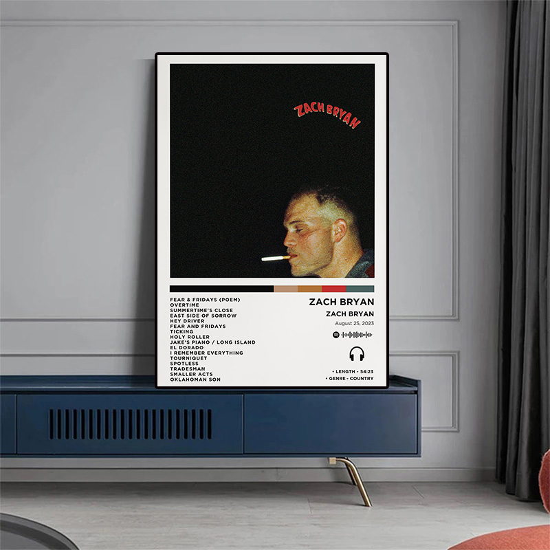 Pop Singer Zach Bryan Poster A - Home Decor Za review and price