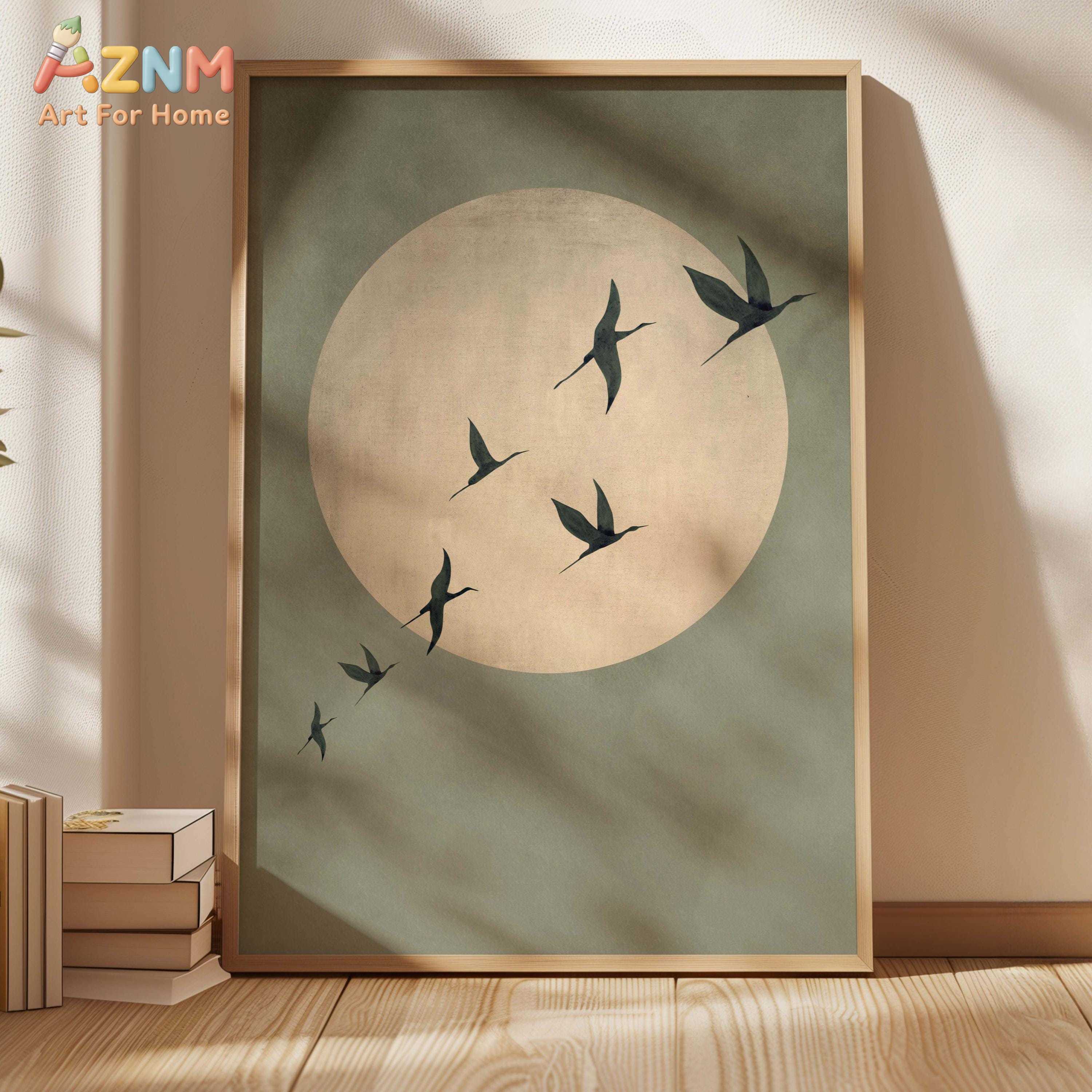 Sage Green Yellow Flock of Bir - Home Decor Yellow review and price