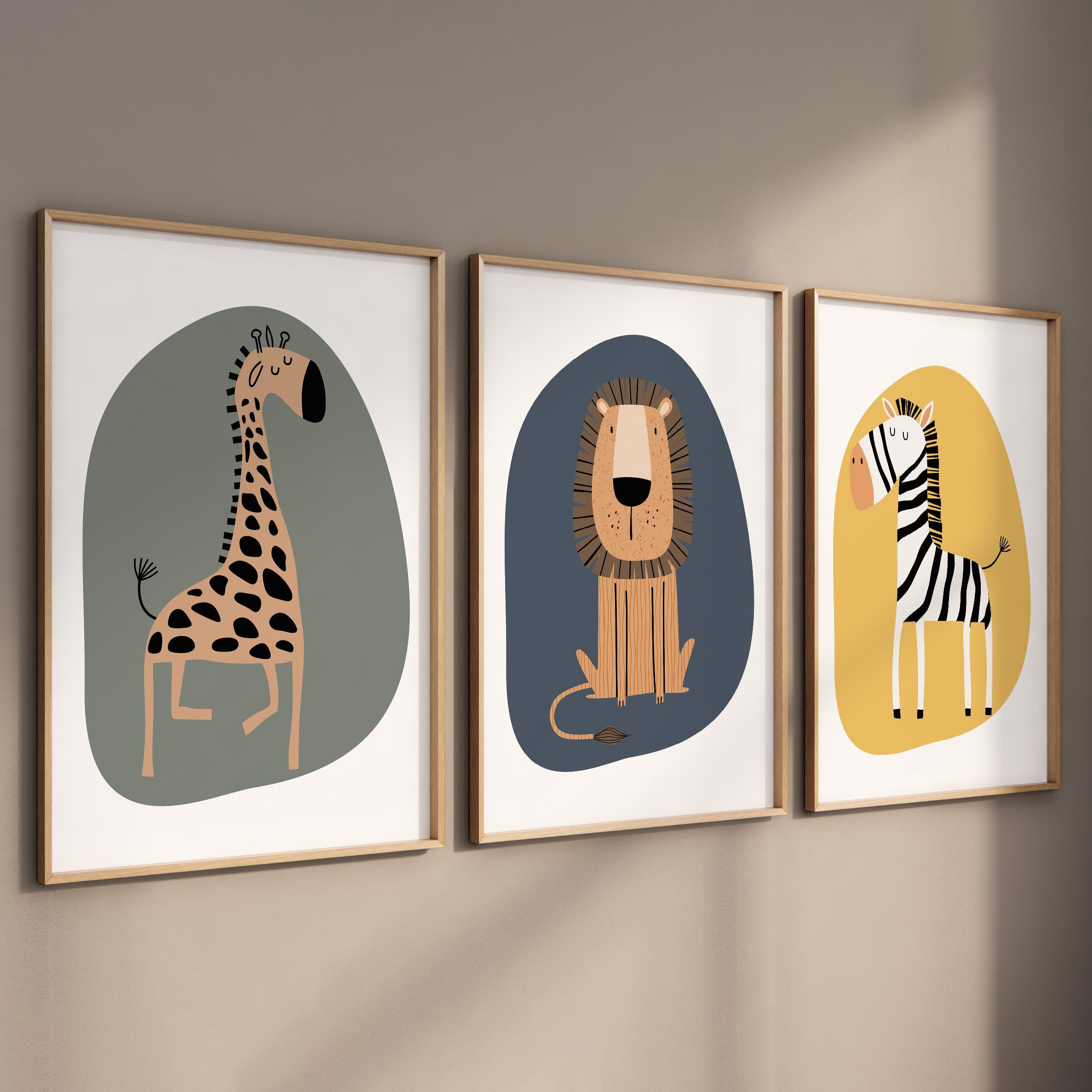 3pcs Safari Animal Nursery Pri - Watercolor Poster Print review and price
