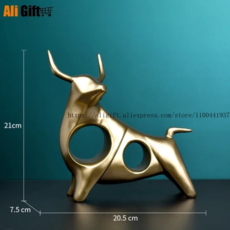Golden Bull Cattle Resin Decor - Abstract Sculpture Resin review and price