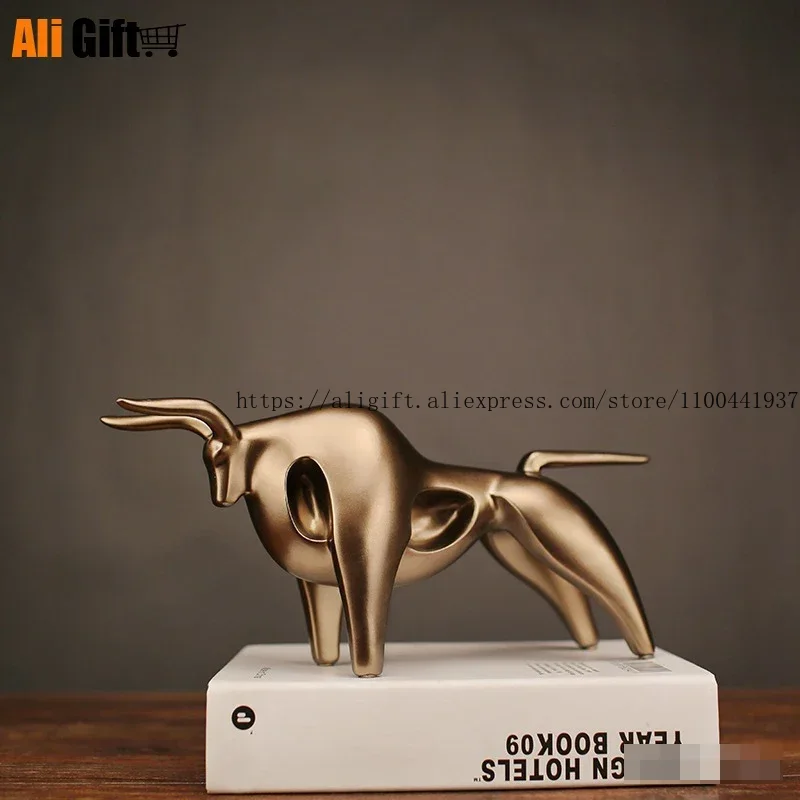 Golden Bull Cattle Resin Decor - Abstract Sculpture Resin review and price