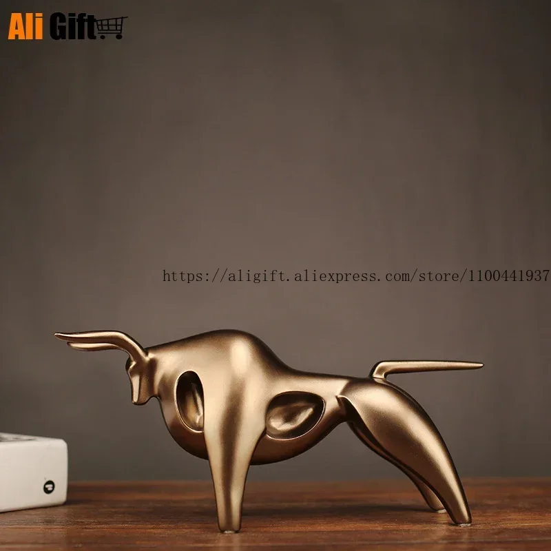 Golden Bull Cattle Resin Decor - Abstract Sculpture Resin review and price