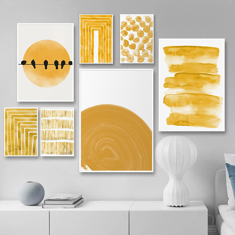 Minimalist Nature and Birds Su - Home Decor Yellow review and price