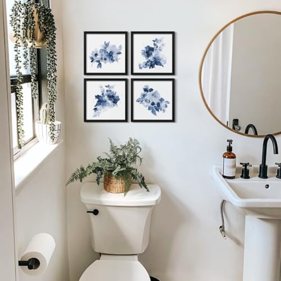 Framed Bathroom Wall Decor Nav - Watercolor Poster Print review and price