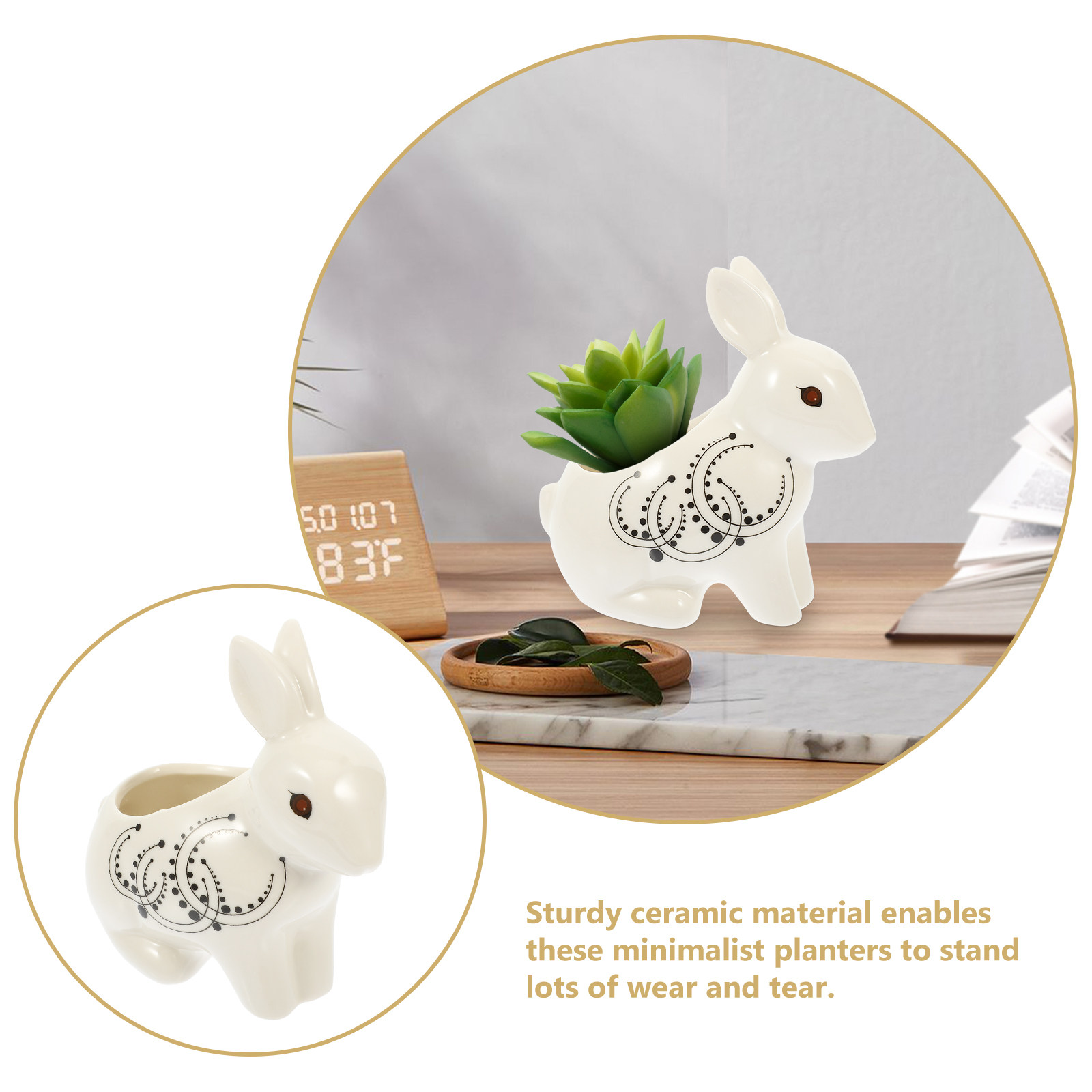 Rabbit Shaped Ceramic Flower P - Home Decor Garden Ideas review and price