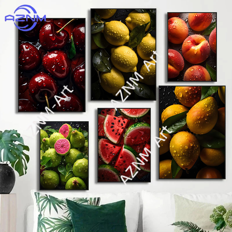Food Fruit Series Orange Straw - Watercolor Poster Print review and price