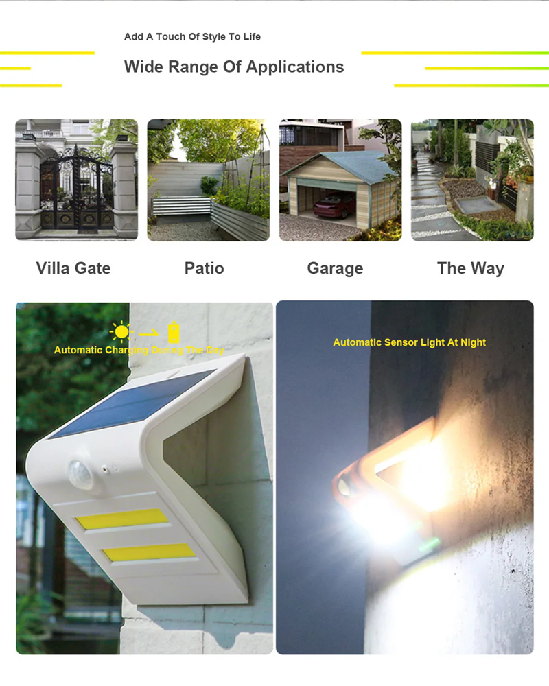 COB LED Solar Wall Lights Smal - Home Decor Wall Molding review and price