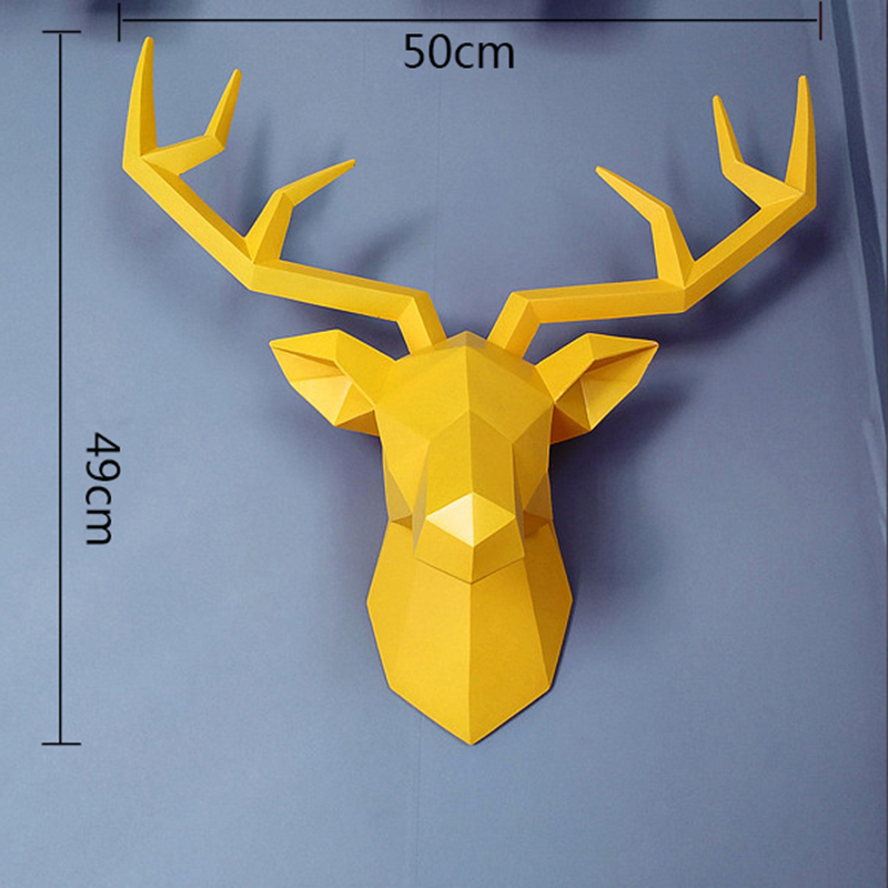3D Deer Head Statue Decor Abst - Abstract Sculpture Resin review and price