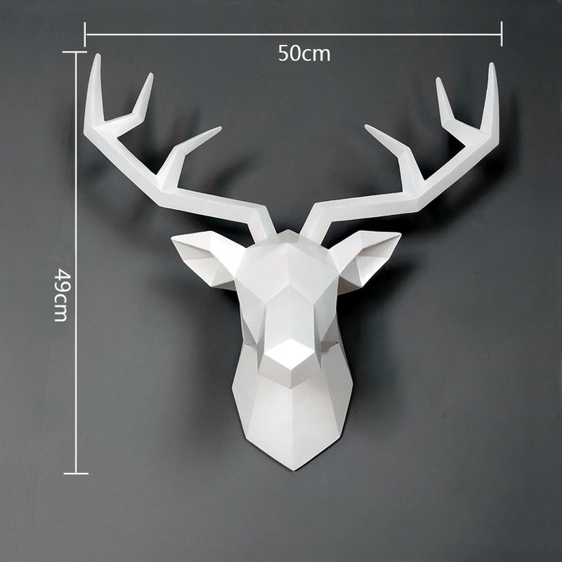 3D Deer Head Statue Decor Abst - Abstract Sculpture Resin review and price