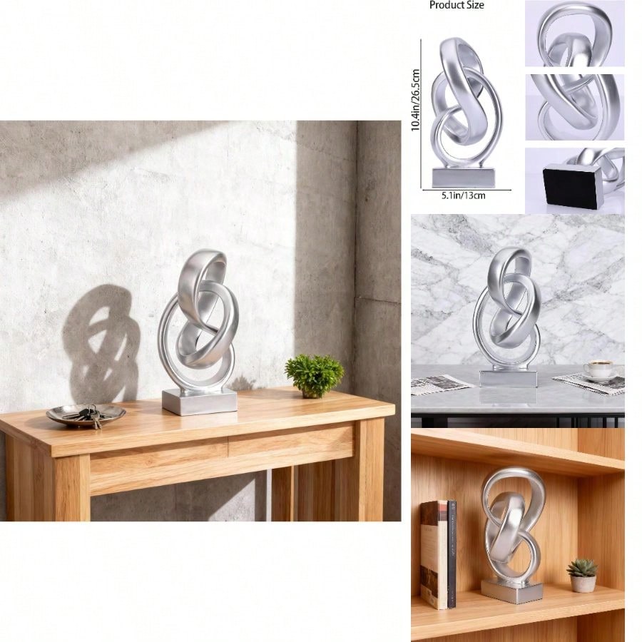 Abstract Silver Knot Sculpture - Abstract Sculpture Resin review and price