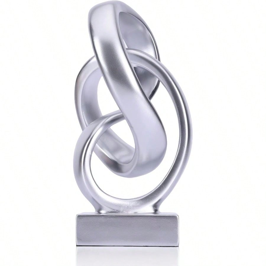 Abstract Silver Knot Sculpture - Abstract Sculpture Resin review and price