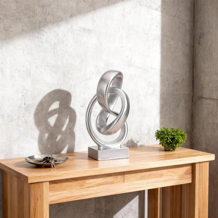 Abstract Silver Knot Sculpture - Abstract Sculpture Resin review and price