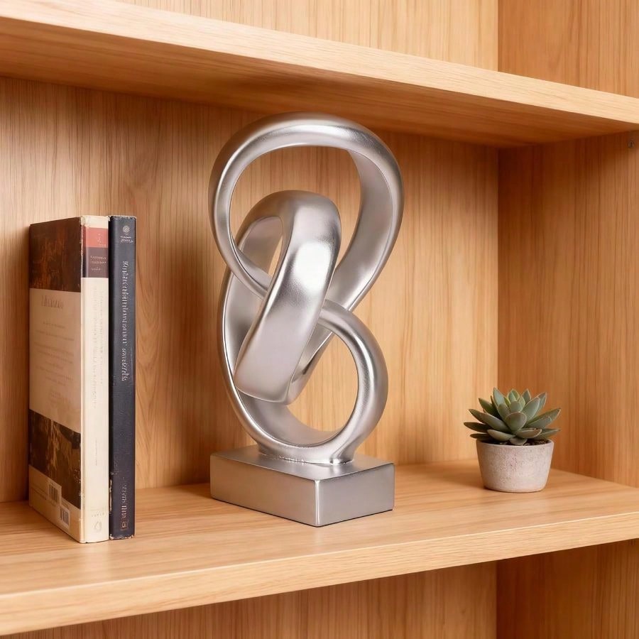 Abstract Silver Knot Sculpture - Abstract Sculpture Resin review and price