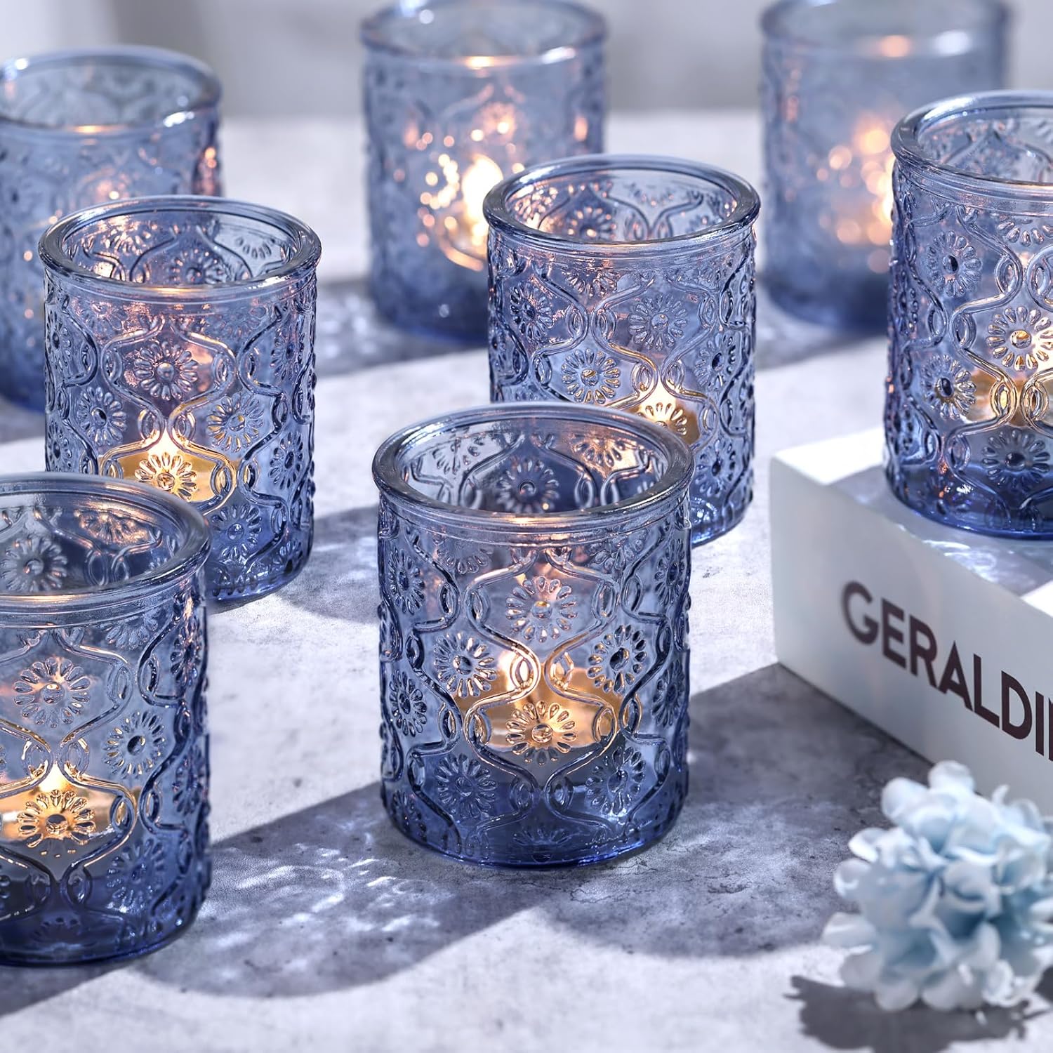 24pcs Blue Votive Candle Holde - Home Decor Glass review and price