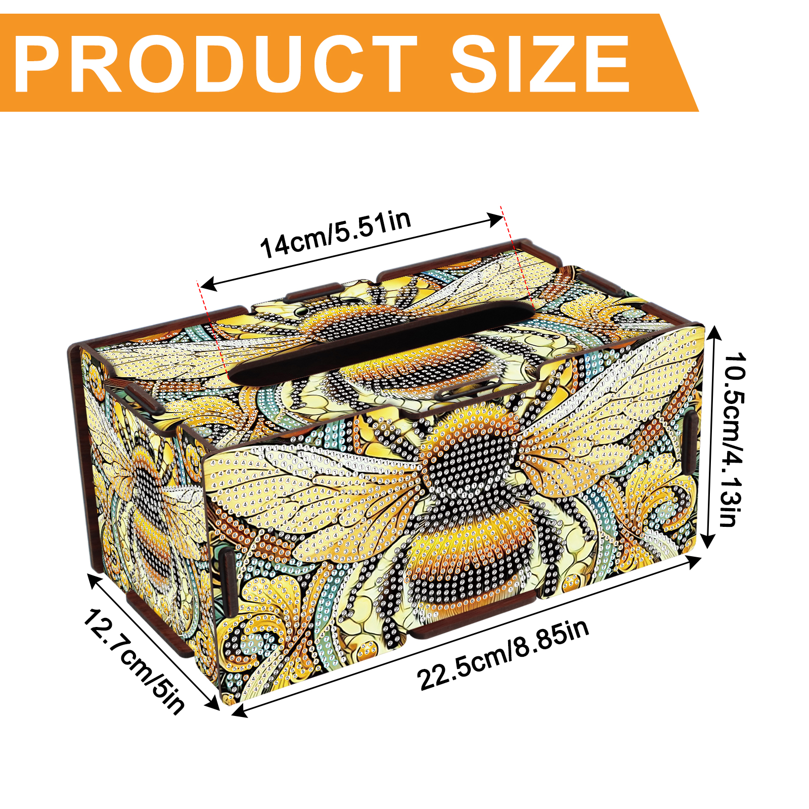 Diamond Art Painting Tissue Bo - Home Decor Yellow review and price