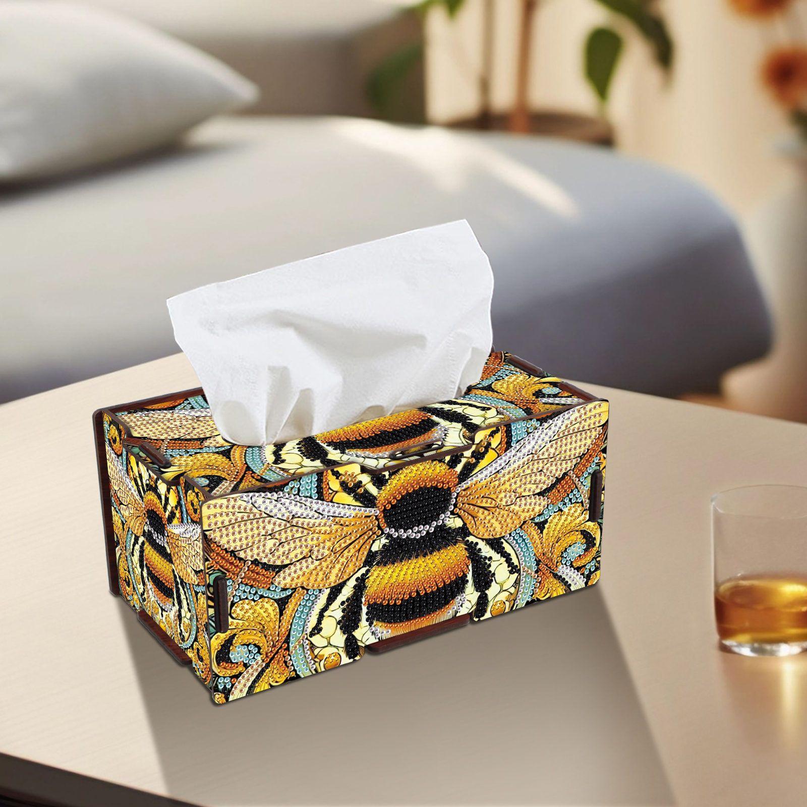 Diamond Art Painting Tissue Bo - Home Decor Yellow review and price