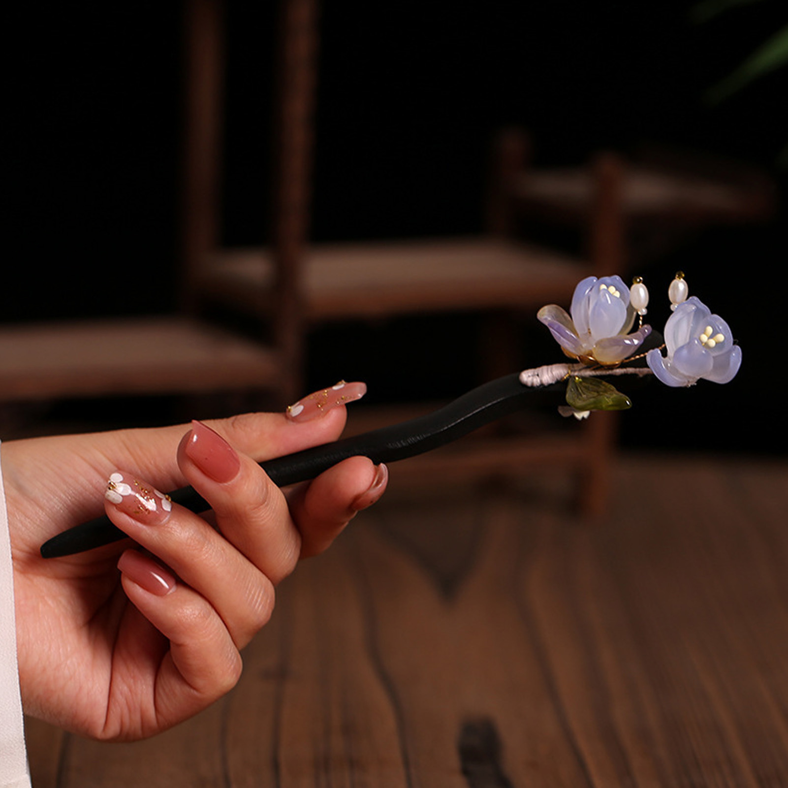 Vintage Wooden Flower Hairpin  - Home Decor Glass review and price