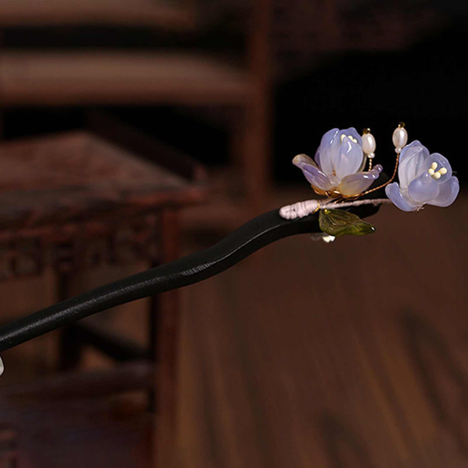 Vintage Wooden Flower Hairpin  - Home Decor Glass review and price
