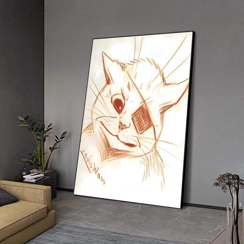 Louis Wain Illustration Exhibi - Watercolor Poster Print review and price